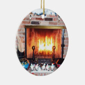 CHRISTMAS YULE TIDE LOG-versiering Keramisch Ornament (Rechts)