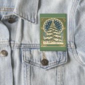 Christmas Yule Tree Snowflakes and Stars Art Nouve Button (Insitu)