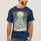 Christmas Yule Tree With Snow And Star-Shaped  T-shirt (Voorkant)