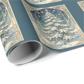 Christmas Yule Tree With Snow Laden Branches Cadeaupapier (Rol Hoek)