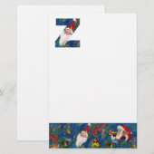 CHRISTMAS Z LETTER/SANTA CLAUS MET RED RIBBON BRIEFPAPIER (Voorkant / Achterkant)