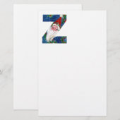 CHRISTMAS Z LETTER/SANTA CLAUS MET RED RIBBON BRIEFPAPIER (Voorkant / Achterkant)