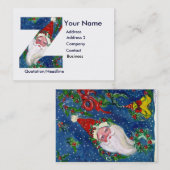 CHRISTMAS Z LETTER/SANTA CLAUS MET RED RIBBON VISITEKAARTJE (Voorkant / Achterkant)