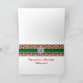 Christmas Zebra Leopard Snowflake Ruby Feestdagen Kaart (Binnen)