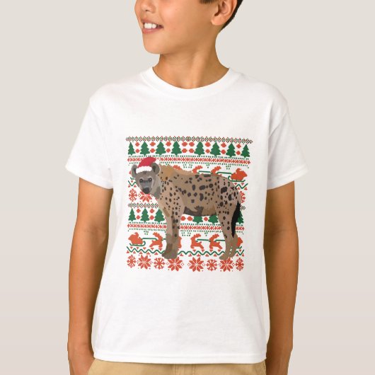 Christmas Zoo Hyena T-shirt (Voorkant)
