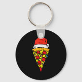 Christmas Zza Slice Santa Funny Xmas Food Men Wome Sleutelhanger (Voorkant)