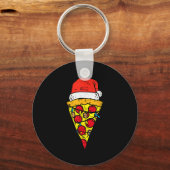 Christmas Zza Slice Santa Funny Xmas Food Men Wome Sleutelhanger (Voorkant)
