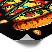 Christmas Zza Xmas Tree Funny Xmas Food Men Women  Poster (Hoek)