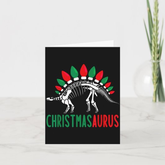 Christmasaurus Cute Christmas Dinosaur Tree Rex Di Kaart (Voorkant)