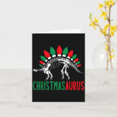 Christmasaurus Cute Christmas Dinosaur Tree Rex Di Kaart (Gele Bloem)