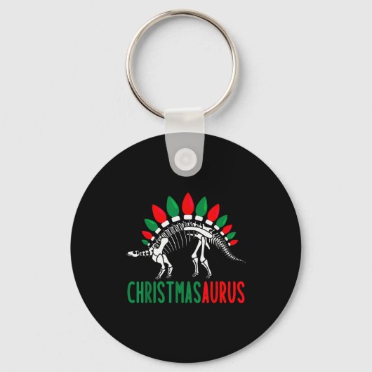 Christmasaurus Schattige Kerst Dinosaurius Boom Re Sleutelhanger (Voorkant)