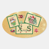 Christmasbild Ovale Sticker (Voorkant)