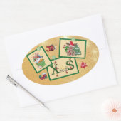 Christmasbild Ovale Sticker (Envelop)