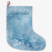 ChristmasBlue Snowflakes Grote Kerstsok (Voorkant)