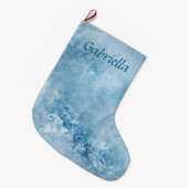 ChristmasBlue Snowflakes Grote Kerstsok (Voorkant (Hangend))