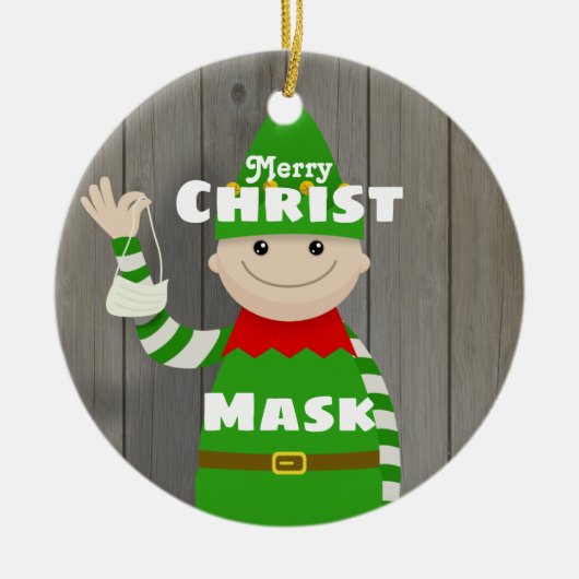 Christmask Keramisch Ornament (Voorkant)