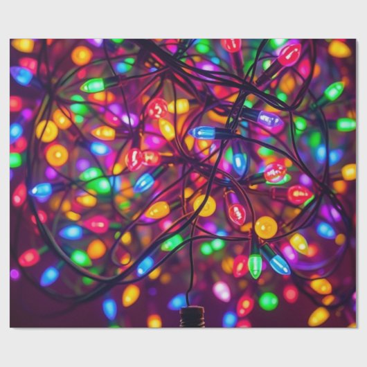 Christmaslight wrapping paper. cadeaupapier (Vlak)