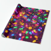 Christmaslight wrapping paper. cadeaupapier (Uitgerold)
