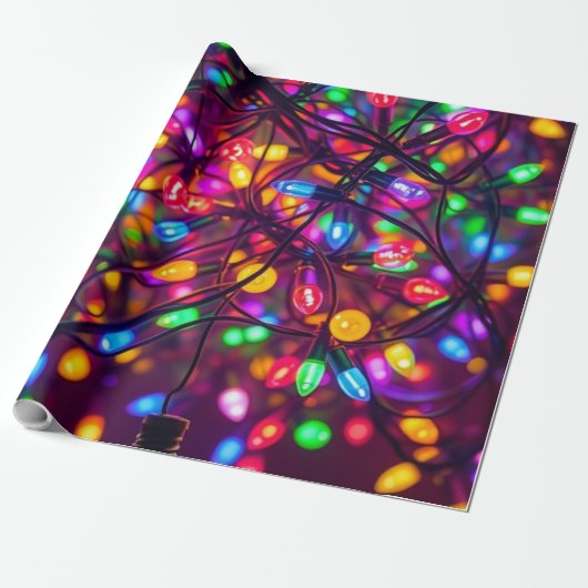 Christmaslight wrapping paper. cadeaupapier (Uitgerold)