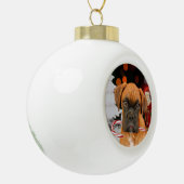 Christmasn boxer Dog Round Ornament (Links)