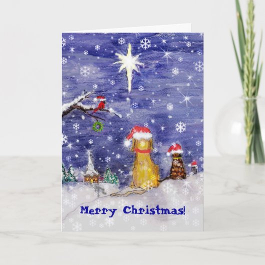 CHRISTMASPETSNOW, prettige kerst! Feestdagen Kaart (Voorkant)