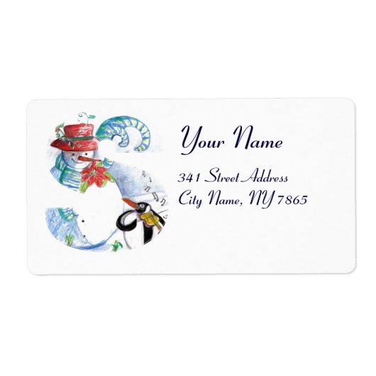 CHRISTMAS'S BRIEF, PENGUIN'S SERENADE MONOGRAM ETIKET (Voorkant)