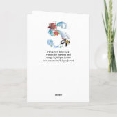 CHRISTMAS'S BRIEF, PENGUIN'S SERENADE MONOGRAM FEESTDAGEN KAART (Achterkant)