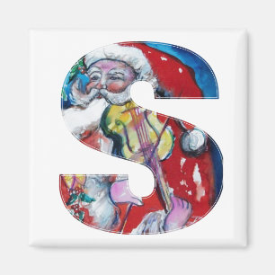CHRISTMAS'S BRIEF / SANTA MET VIOLIN MONOGRAM MAGNEET