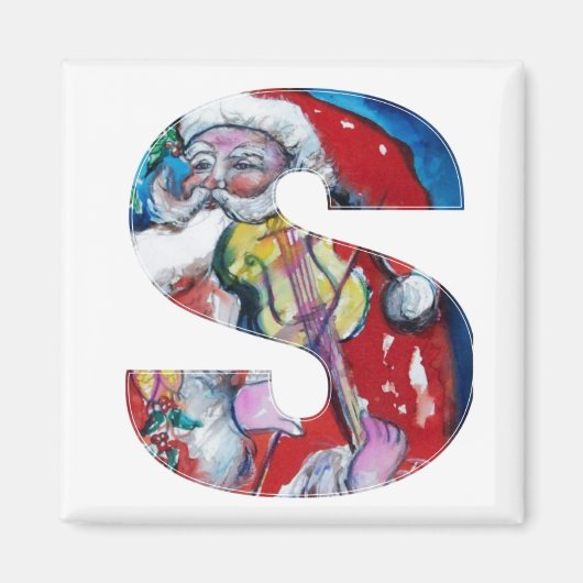 CHRISTMAS'S BRIEF / SANTA MET VIOLIN MONOGRAM MAGNEET (Voorkant)