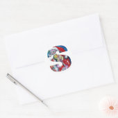 CHRISTMAS'S BRIEF / SANTA MET VIOLIN MONOGRAM RONDE STICKER (Envelop)
