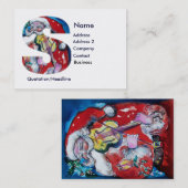 CHRISTMAS'S BRIEF / SANTA MET VIOLIN MONOGRAM VISITEKAARTJE (Voorkant / Achterkant)