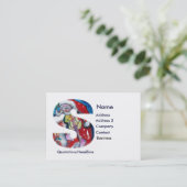 CHRISTMAS'S BRIEF / SANTA MET VIOLIN MONOGRAM VISITEKAARTJE (Staand voorkant)
