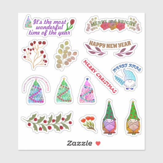 CHRISTMASSTROMEN EN -LEZEN STICKER (Vel)