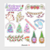 CHRISTMASSTROMEN EN -LEZEN STICKER (Vel)