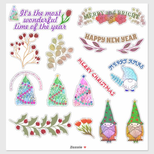 CHRISTMASSTROMEN EN -LEZEN STICKER (Vel)