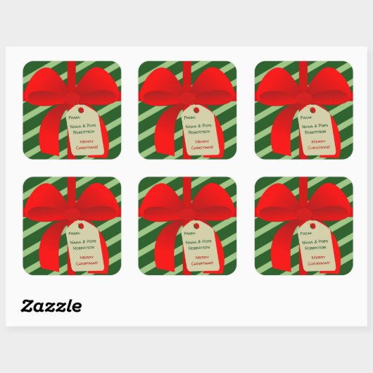 Christmassy Bow Gift Label (Vel)