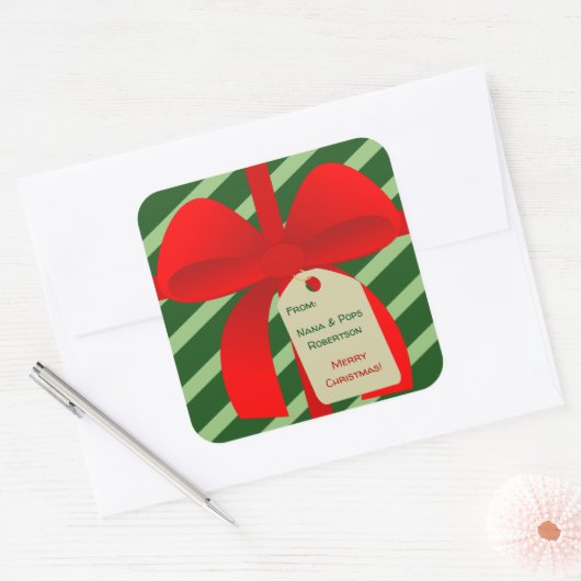 Christmassy Bow Gift Label (Envelop)