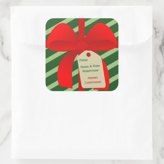 Christmassy Bow Gift Label (Tas)