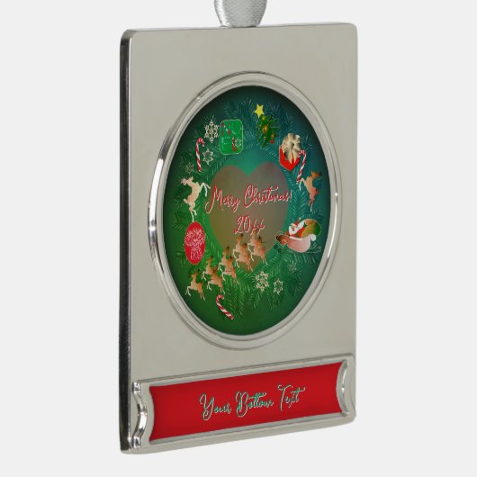 Christmassy  verzilverd banner ornament (Rechts)