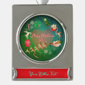 Christmassy  verzilverd banner ornament (Voorkant)