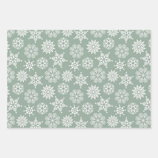 Christmast Snowflake Red Green Blue Pattern Inpakpapier Vel (Voorkant 3)