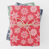 Christmast Snowflake Red Green Blue Pattern Inpakpapier Vel (In situ)