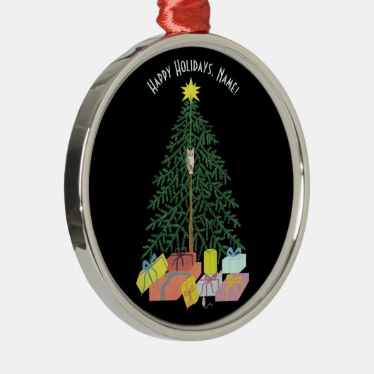 Christmast Tree Metal Tree ronde Ornament (Rechts)