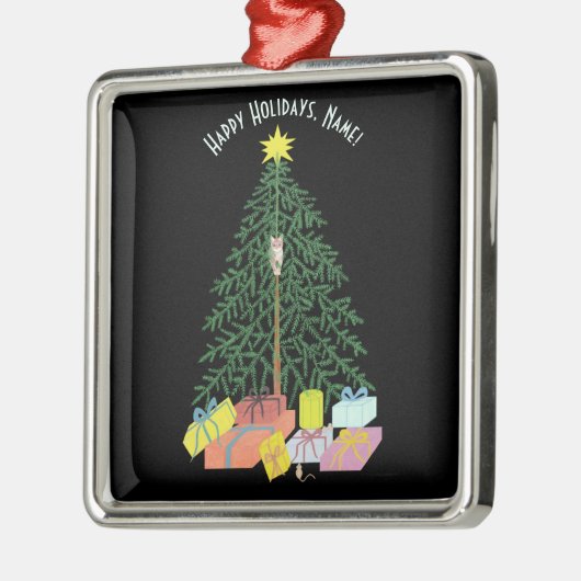 Christmast Tree Square Metal Tree Ornament (Links)