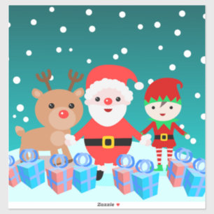 CHRISTMASTIEK WITH SANTA AND HIS FRIENDS STICKER
