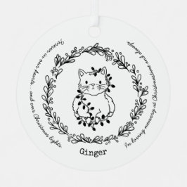 Christmastime Cat Pet Memorial Metalen Ornament