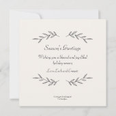 Christmastime Deer Yellow Cream Floral Flat Card (Achterkant)