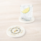 Christmastime Deer Yellow Cream Sandstone Zandsteen Onderzetter (Zijkant)