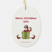 Christmastime Elf Buddy Gift Keramisch Ornament (Achterkant)