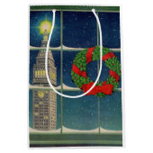 Christmastime in de stad medium cadeauzakje (Voorkant)